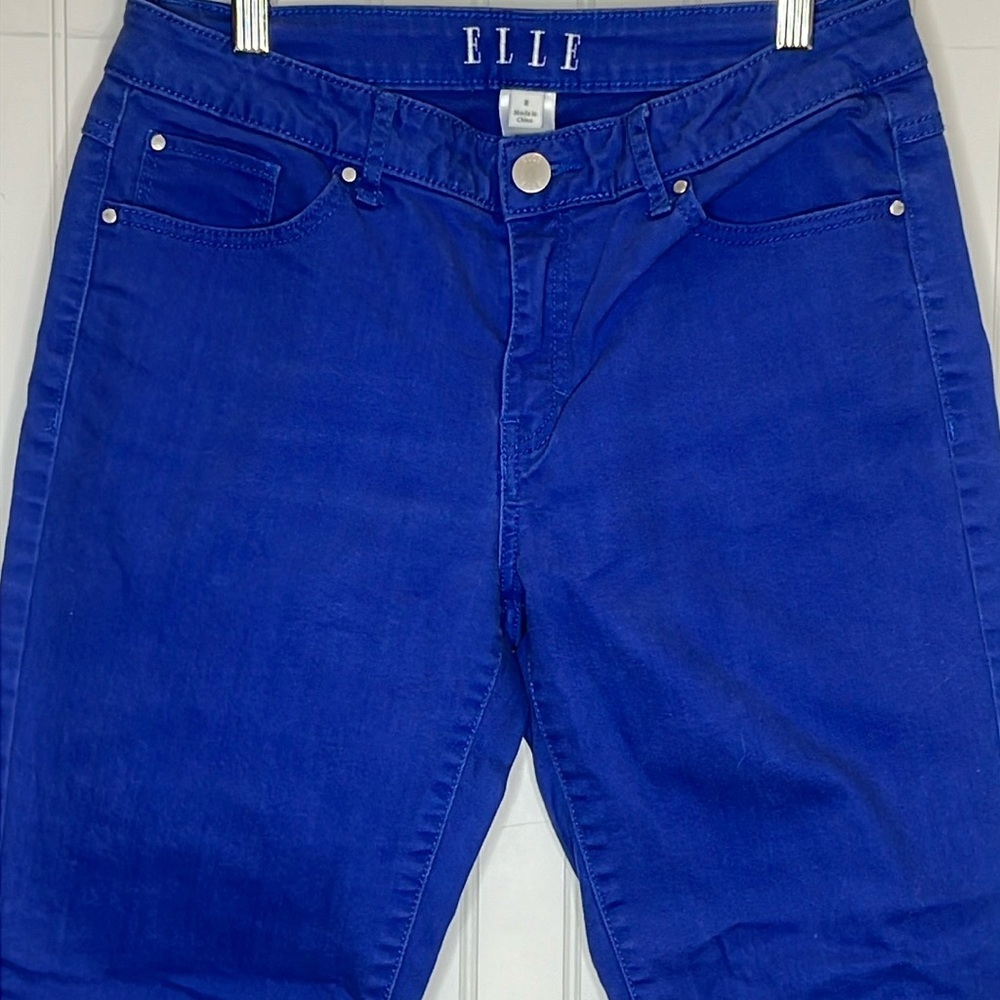 Elle Crop Blue Pants Size 8 - Picture 2 of 11